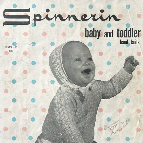 Vintage Spinnerin Baby and Toddler Hand Knits Vol 137 1957 Pattern Book - Picture 4 of 8